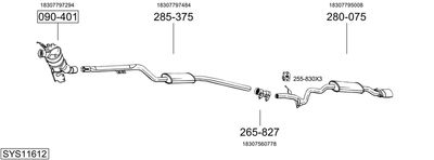 Изпускателна система BOSAL SYS11612