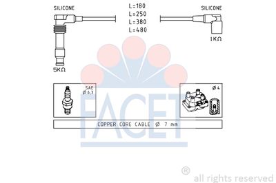 Комплект проводов зажигания FACET 4.9677 для DAEWOO EVANDA