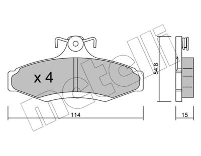 Комплект тормозных колодок, дисковый тормоз METELLI 22-0369-0 для DAEWOO LEGANZA