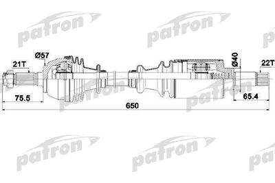 PATRON PDS0040 Сальник полуоси  для PEUGEOT 106 (Пежо 106)