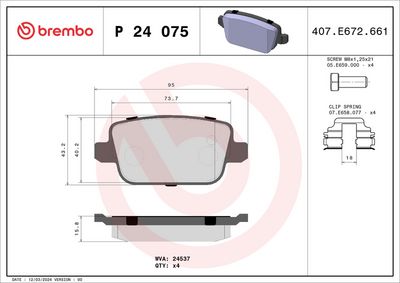 Brake Pad Set, disc brake P 24 075