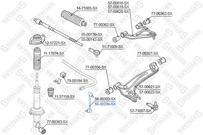 Тяга / стойка, стабилизатор STELLOX 56-00334-SX для MAZDA MX-5