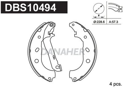 Комплект тормозных колодок DANAHER DBS10494 для FORD TOURNEO