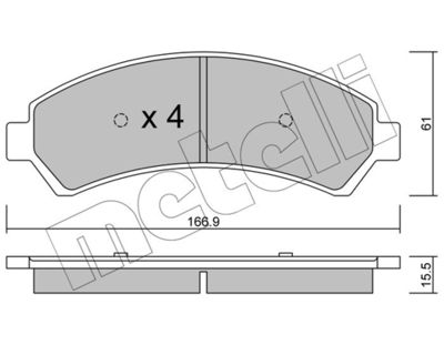 Комплект тормозных колодок, дисковый тормоз METELLI 22-0721-0 для CHEVROLET BLAZER