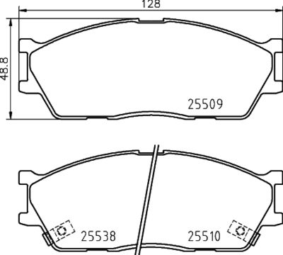 Комплект тормозных колодок, дисковый тормоз HELLA 8DB 355 029-161 для KIA RIO