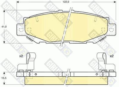 Комплект тормозных колодок, дисковый тормоз GIRLING 6111859 для TOYOTA CRESTA