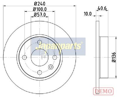 спирачен диск JAPANPARTS DP-0405C