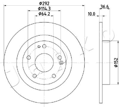 JAPKO 61427 Тормозные диски  для HONDA CIVIC (Хонда Цивик)