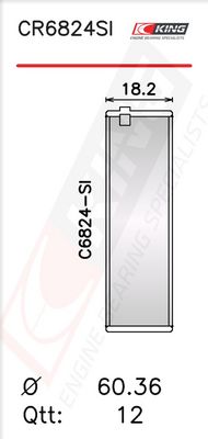 Черупка на биелен лагер KING CR6824SI 020