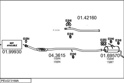 Układ wydechowy MTS PEUG73168A021448
