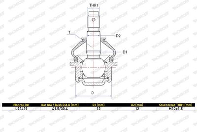 LAGER KUPPLUNGSHEBEL MONROE L93J29 1