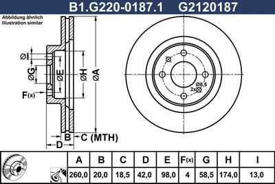 GALFER B1.G220-0187.1 Тормозные диски для LADA KALINA