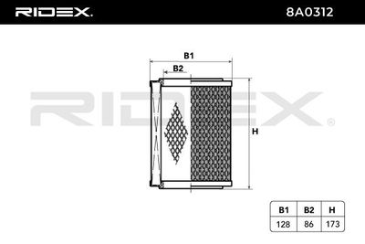 въздушен филтър RIDEX 8A0312