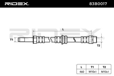 спирачен маркуч RIDEX 83B0017