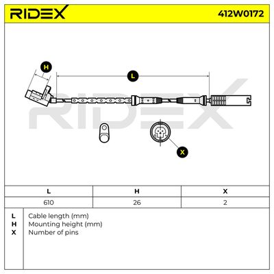 датчик, обороти на колелото RIDEX 412W0172