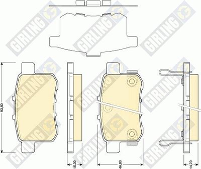 GIRLING 6134829 Тормозные колодки и сигнализаторы для HONDA ACCORD VIII универсал (CW) 2.2 i-DTEC (CW3)