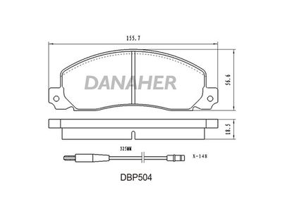 Комплект тормозных колодок, дисковый тормоз DANAHER DBP504 для FIAT 130