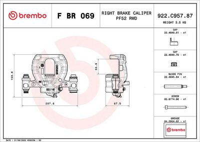Zacisk hamulca BREMBO F BR 069