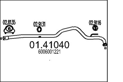 MTS Uitlaatpijp (01.41040)