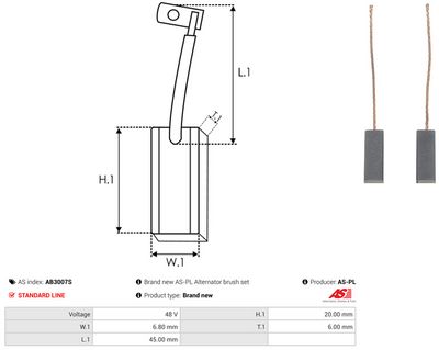 Uhlíkový kartáč, generátor AS-PL AB3007S