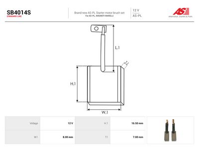 Kolborste, startmotor AS-PL SB4014S
