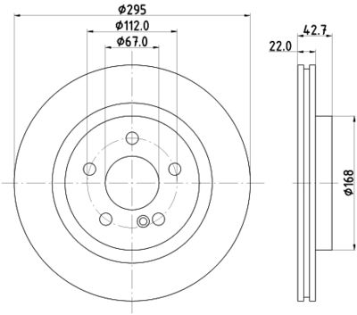 HELLA 8DD 355 125-381 Тормозные диски  для MERCEDES-BENZ A-CLASS (Мерседес А-класс)