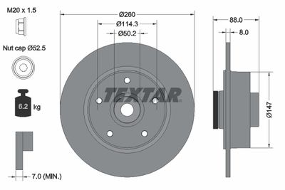 TEXTAR 92196003 Тормозные диски  для RENAULT FLUENCE (Рено Флуенке)