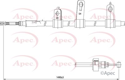 Cable Pull, parking brake APEC CAB1253