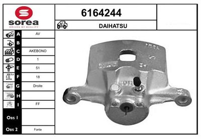 STARTCAR 6164244 Тормозной суппорт для DAIHATSU CHARADE IV (G200, G202) 1.5 HG STARTCAR 6164244 Тормозной суппорт для DAIHATSU CHARADE IV (G200, G202) 1.5 HG