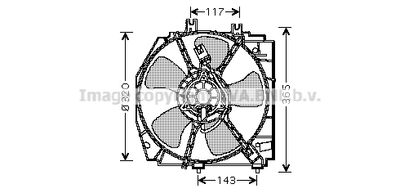 Вентилятор, охлаждение двигателя AVA QUALITY COOLING MZ7521 для MAZDA 323