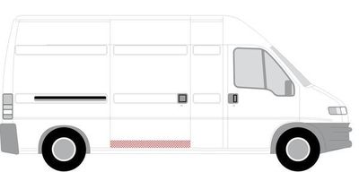 Deur reparatieset Achter (kanaal) past: CITROEN JUMPER I, JUMPER II  FIAT DUCATO  PEUGEOT BOXER 02.94-08.06