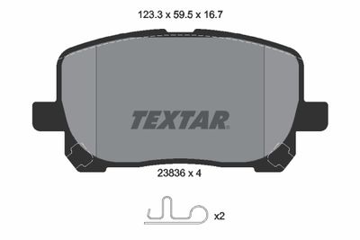 Комплект тормозных колодок, дисковый тормоз TEXTAR 2383601 для TOYOTA NOAH/VOXY