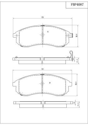 Комплект тормозных колодок, дисковый тормоз FI.BA FBP4087 для MITSUBISHI L200