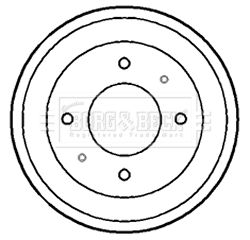 Тормозной барабан BORG & BECK BBR7136 для HYUNDAI LANTRA