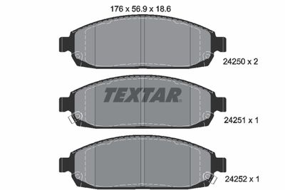 Комплект тормозных колодок, дисковый тормоз TEXTAR 2425001 для JEEP COMMANDER