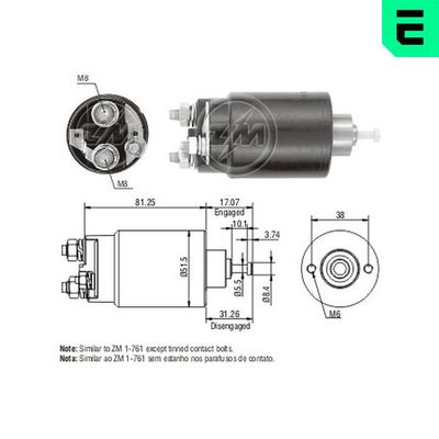 Elektromagnetický spínač, startér ERA ZM761