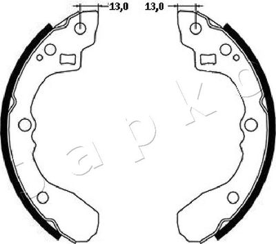 Комплект тормозных колодок JAPKO 55K12 для KIA SHUMA
