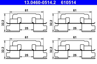 Комплектующие, колодки дискового тормоза ATE 13.0460-0514.2 для LAND ROVER FREELANDER