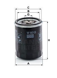 Масляный фильтр MANN-FILTER W 6019 для SUBARU IMPREZA