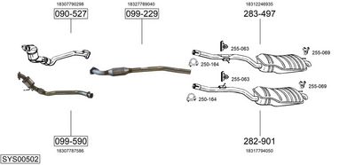 Изпускателна система BOSAL SYS00502