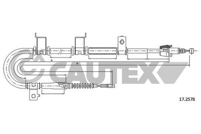 Тросик, cтояночный тормоз CAUTEX 761570 для HYUNDAI i30