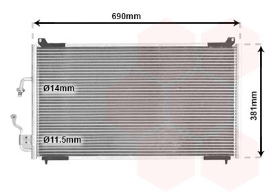 VAN WEZEL 40005182 Радиатор кондиционера  для PEUGEOT 406 (Пежо 406)