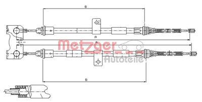 Тросик, cтояночный тормоз METZGER 11.5445 для FORD FIESTA
