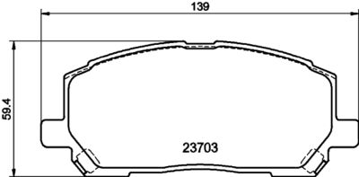 Комплект тормозных колодок, дисковый тормоз HELLA 8DB 355 027-871 для TOYOTA HIGHLANDER