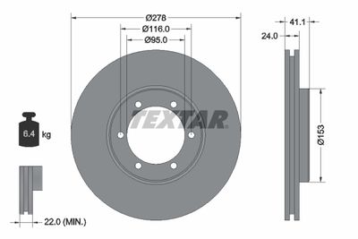 Тормозной диск TEXTAR 92171103 для CARBODIES FX