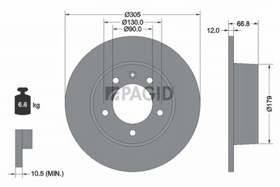 Tarcza hamulcowa PAGID 50361NC