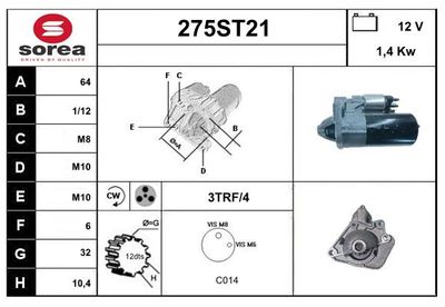 STARTCAR 275ST21 Стартер для RENAULT KANGOO Express (FW0/1_) 1.5 dCi 110 (FW06, FW12)