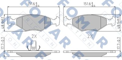 Комплект тормозных колодок, дисковый тормоз FOMAR Friction FO 913881 для FIAT ALBEA