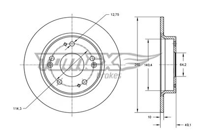 TOMEX Brakes TX 73-82 Тормозные диски  для HONDA ACCORD (Хонда Аккорд)