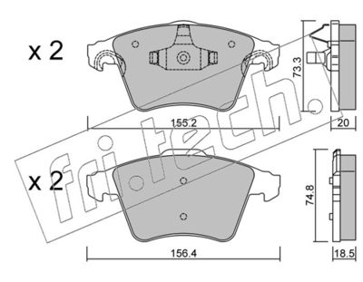 Sada brzdových destiček, kotoučová brzda fri.tech. 568.3